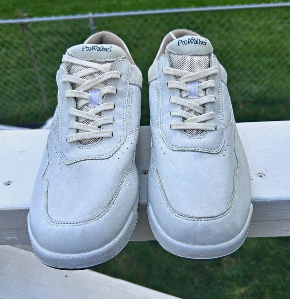 Rockport ProWalker Men’s Size 12 White Leather Lace-Up Low Top Walking Sneakers